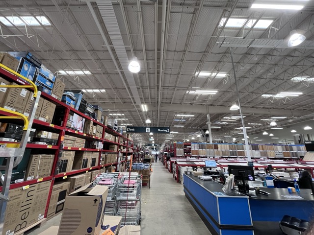 A photo of our local Bunnings. It's a giant warehouse full of hardware stuff.